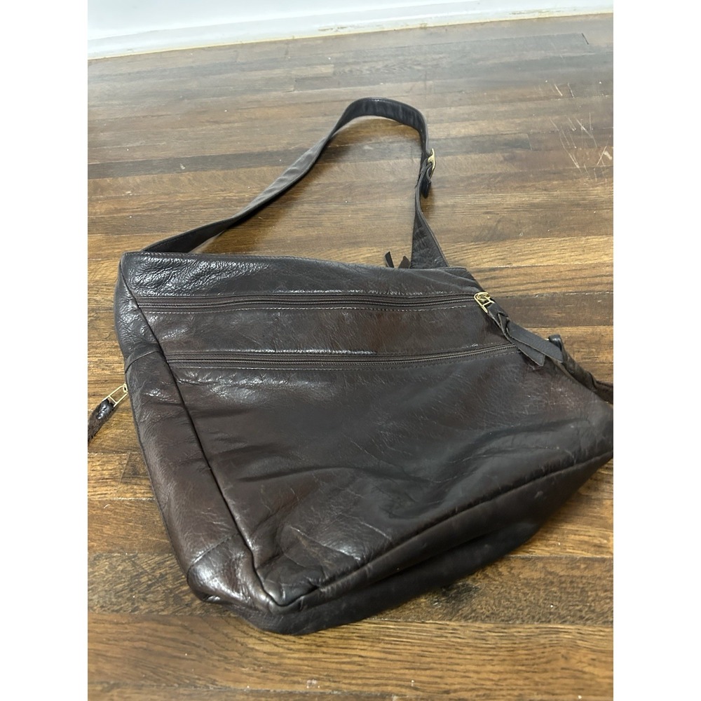 Sven BerkeleyUSA brown Shoulder Leather Bag With Many Different Compartments - Picture 3 of 16